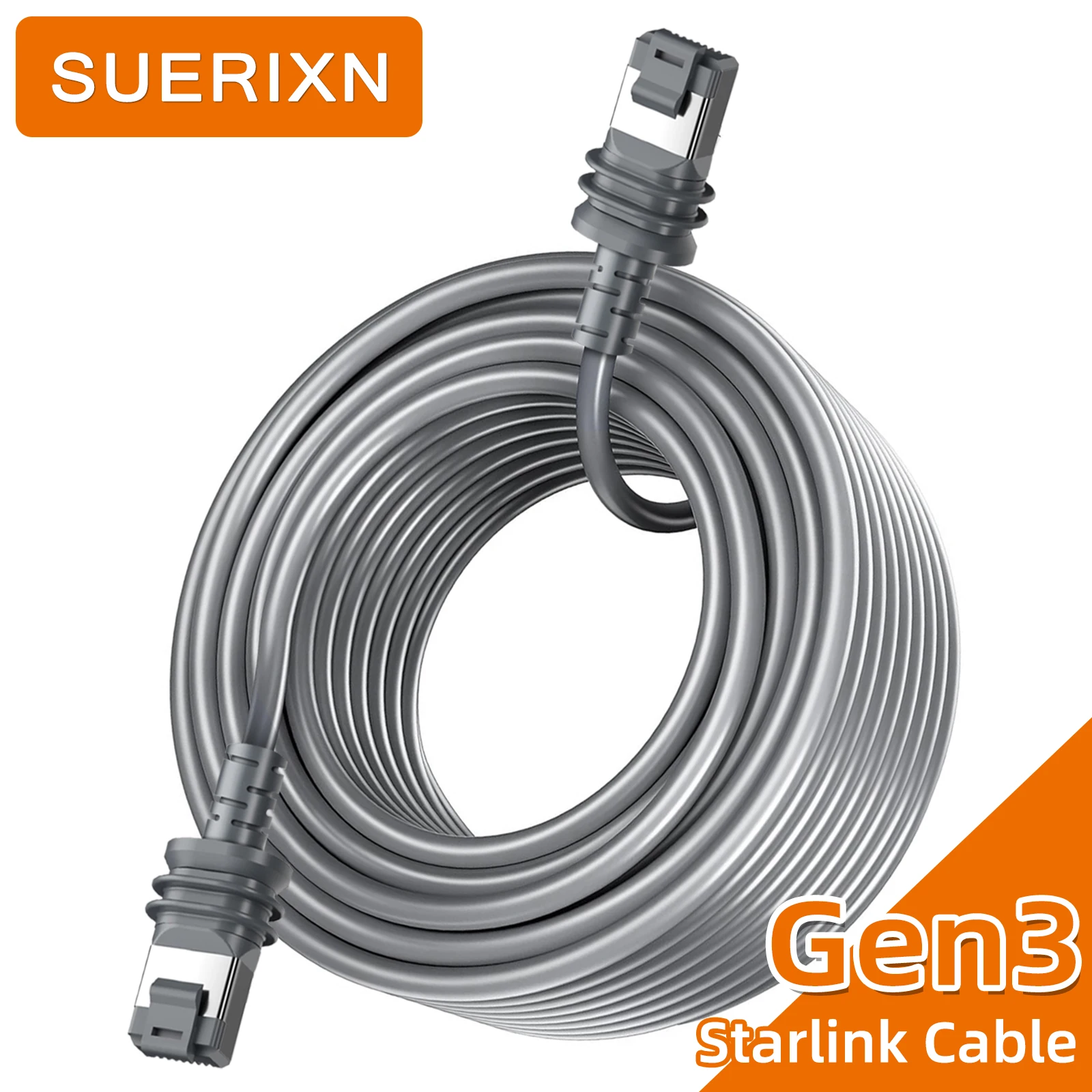 

9M 30M 46M Starlink Gen3/V3 Cable Extension Web Replacement 1200Mbps Ethernet Cable RJ45 for Starlink V3 Rectangular Satellite