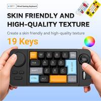 Wired Mechanical Keyboard 19Keys Programmer Hot Swap Keypad with Volume Scroll Jostic for Game Joystick Number Keypad Computer