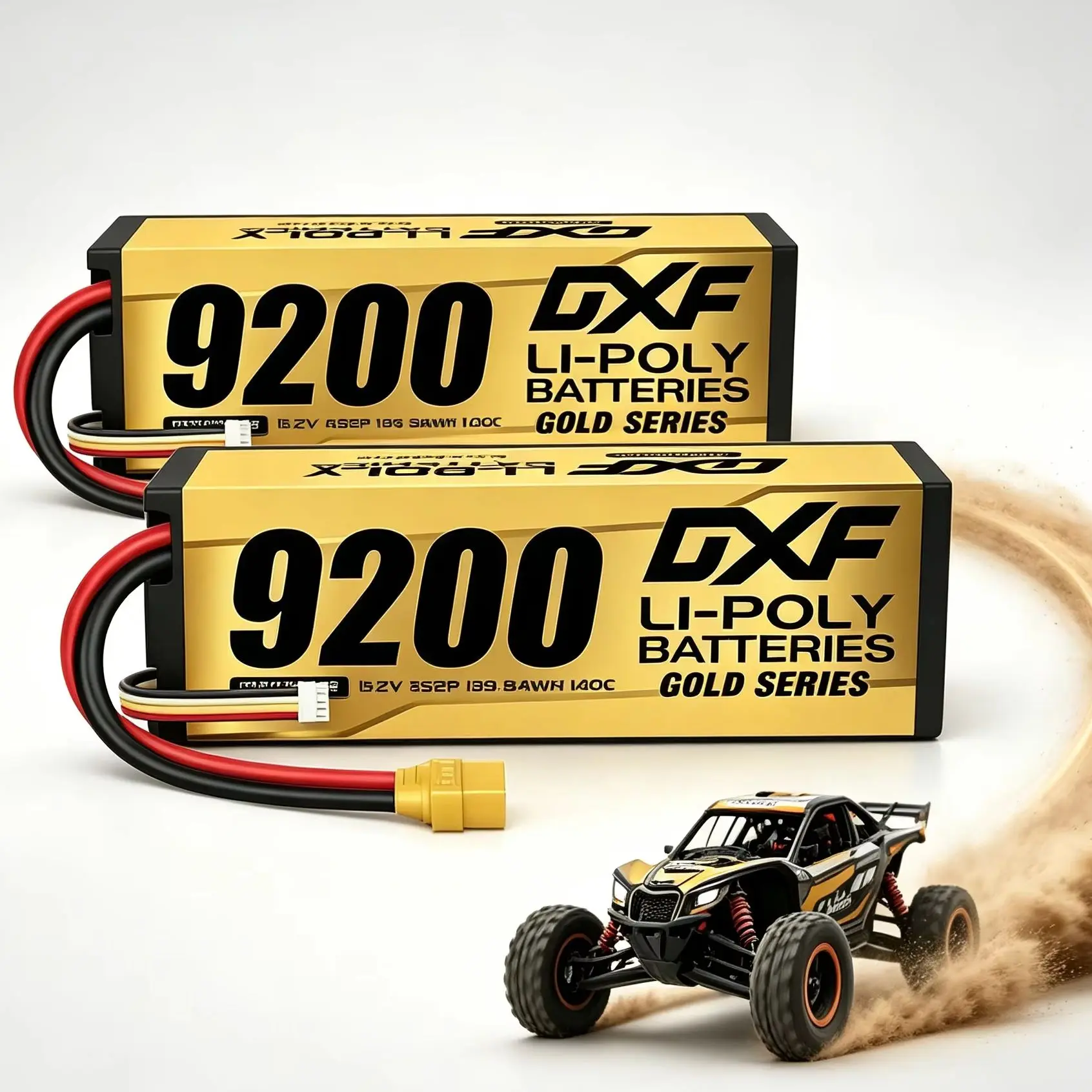 DXF 4S 15,2V Lipo-Akku 140C 9200mAh Lipo-Akku mit XT90-Stecker Hardcase-Akku für RC-Auto, Boot, LKW, Flugzeug, UAV, RACING
