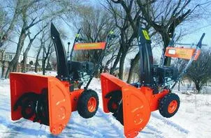 Large Area Snow and Ice Plow Machine High Efficient Hand Push Double Wheel Snow Thrower with Wheels