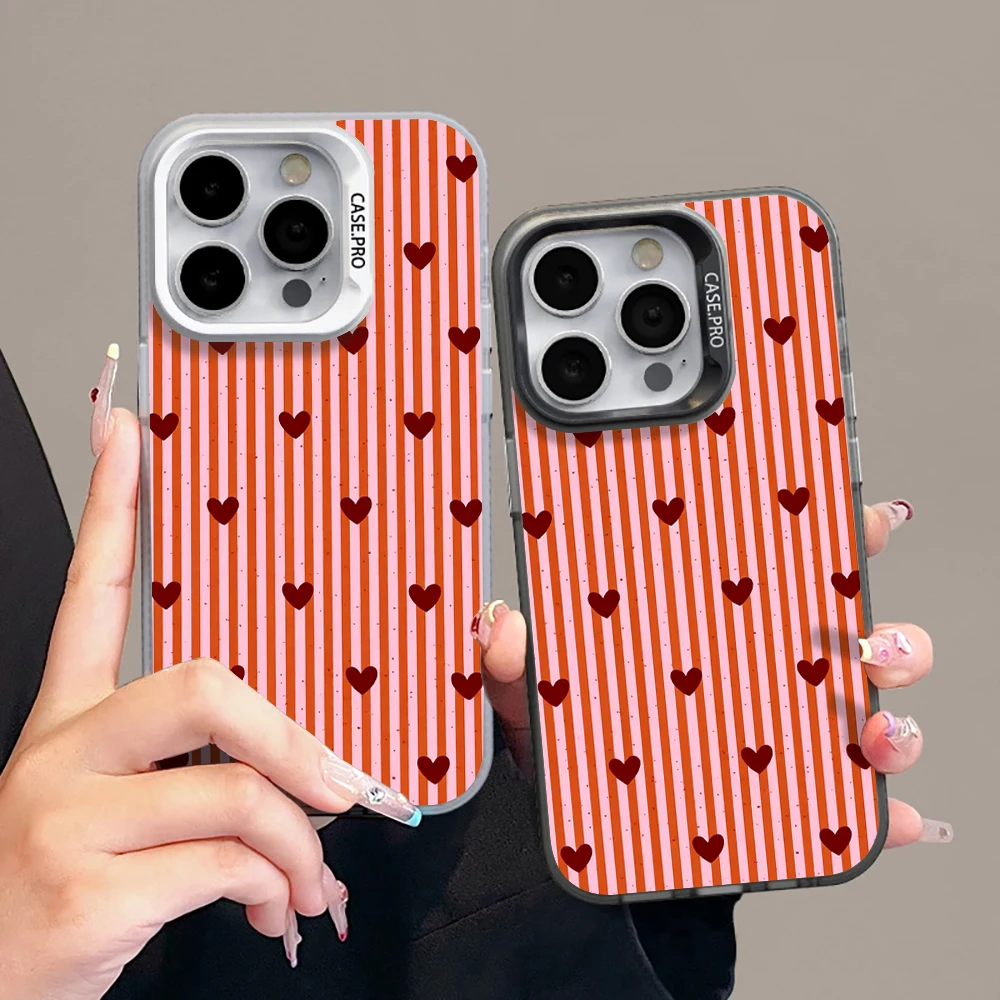 Herz- und Streifenmuster Luxus-Handyhülle für Xiaomi Redmi Note 17 Pro Max Hüllen für Redmi Mi 11 Lite 5G 12 14T 15T 13T Pro Lederhülle – Detail 1