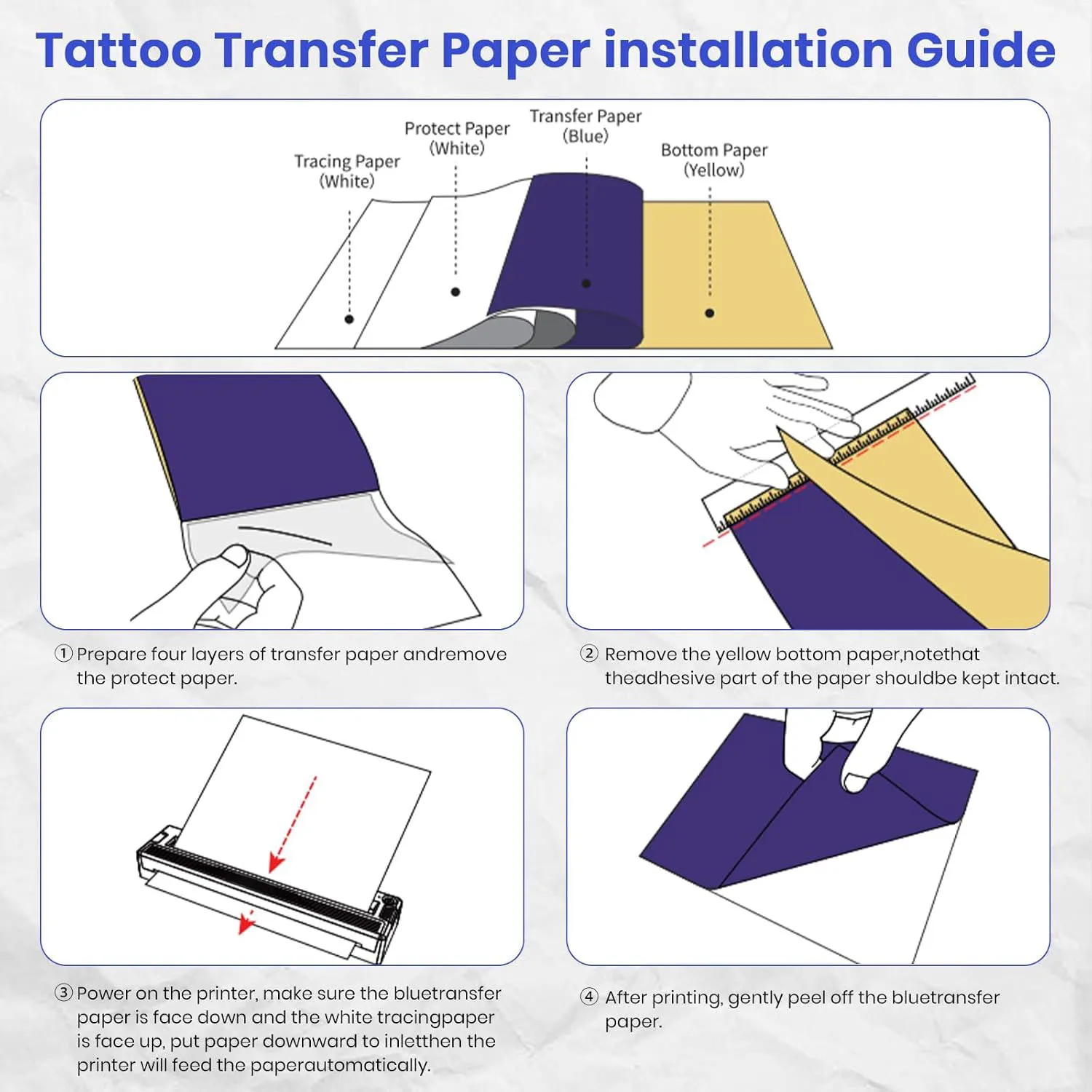 Wireless Tattoo Transfer Machine Bluetooth Tattoo Thermal Stencil Printer Compatible with Smartphones&PC