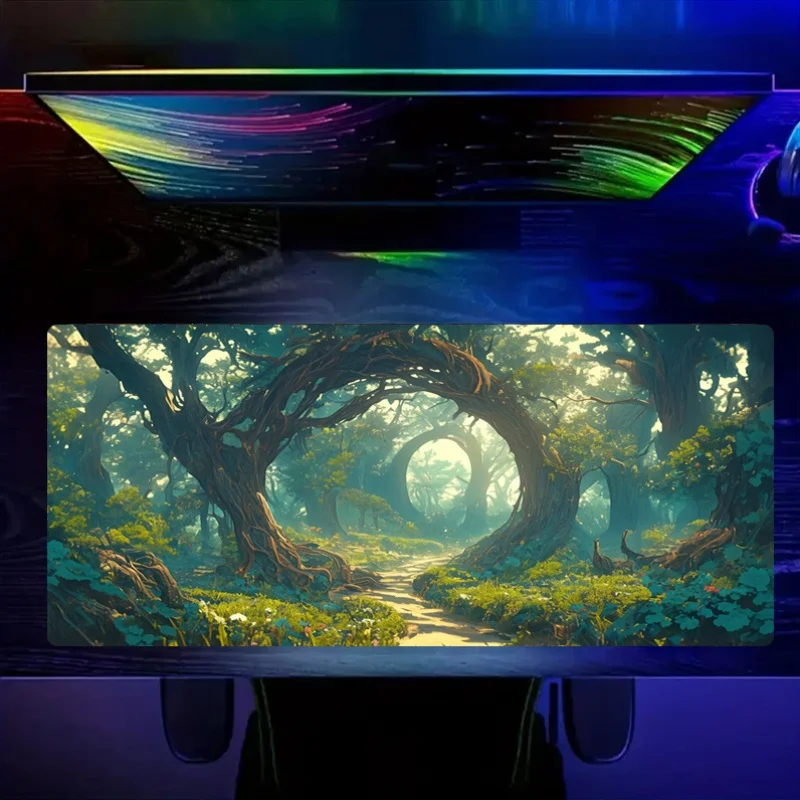 

Лесная арка, дерево, большой удлиненный коврик для мыши, настольный коврик для офиса, игровой ковер, коврик для мыши, гаджет, коврик для мыши, коврик для мыши 900x400, настольный коврик