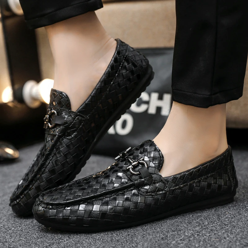 

Tenis Masculino Mens Shoes Vintage Classic Slip On Mens Shoes Round Toe Outdoor Moccasins Leather Trendy Party Man Loafers Shoes