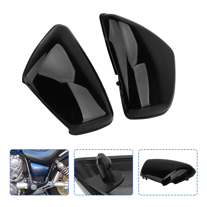 

Motorcycle Battery Fairing Cover XV 700 750 1000 1100 Virago 1984- Side Cover Left & Right Protection Cover Black