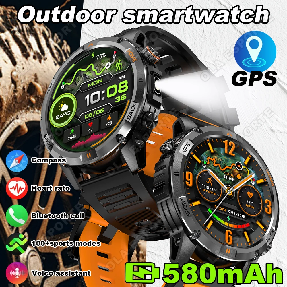 

GPS Positioning Smart Watch 1.46"360*360 AMOLED Screen Bluetooth Call All-day Heart Rate Monitoring 100+ Sports Modes Smartwatch