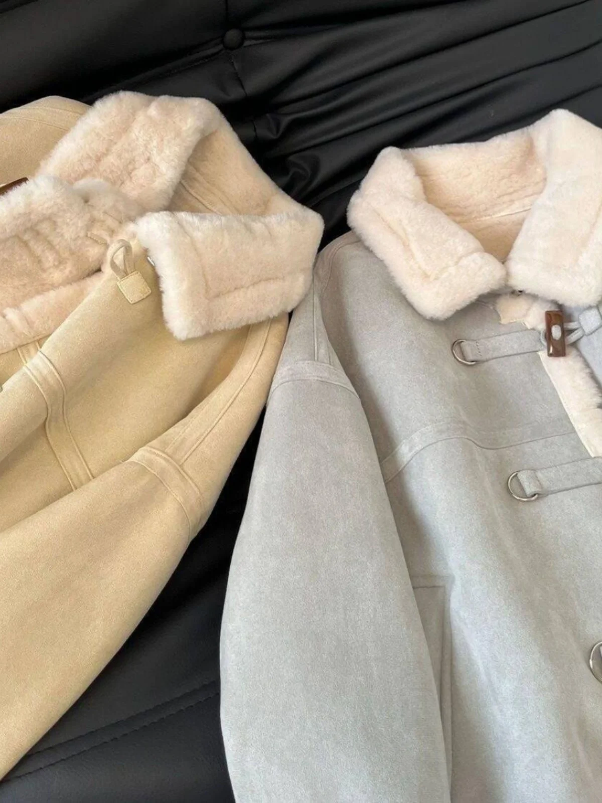Cappotto da moto in pelliccia di agnello autunno inverno Jaet da donna foderato in Fce caldo abbottonato in pelle e pelliccia interma