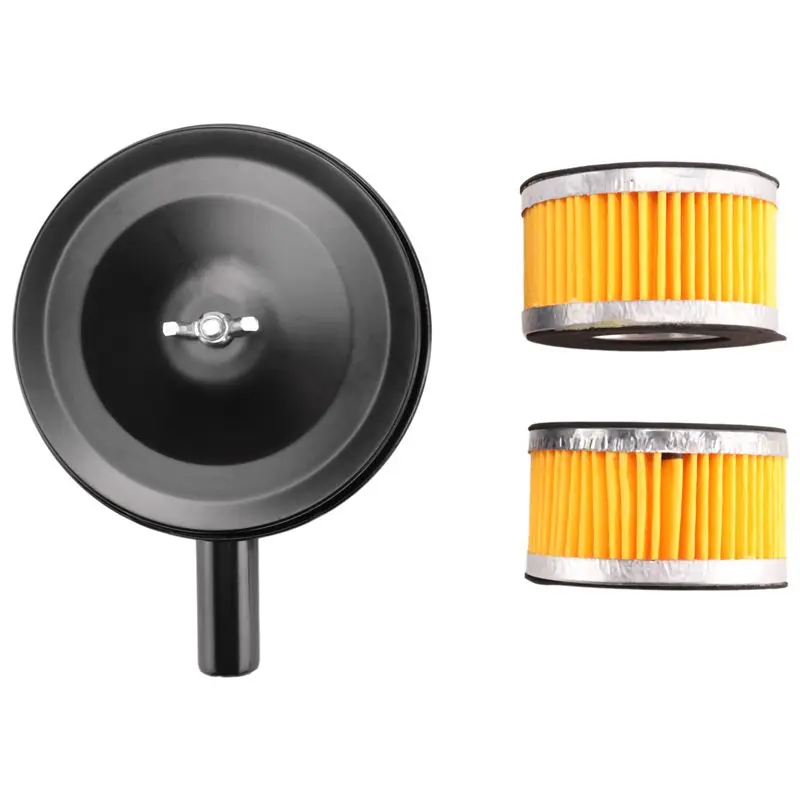 Happy New- Air Compressor Intake Muffler 20Mm Thread Metal, With 2Pc Spare Filter For Admitting Port Pneumatic Parts