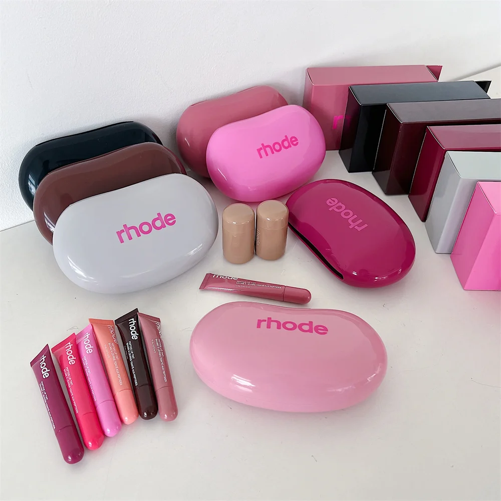 

Newest Rhode Lipstick Cheek Blusher Phone Storage Case Toast Ribbon Espresso Salty Tan Color Silicone Mini Pouch Cosmetic Bag