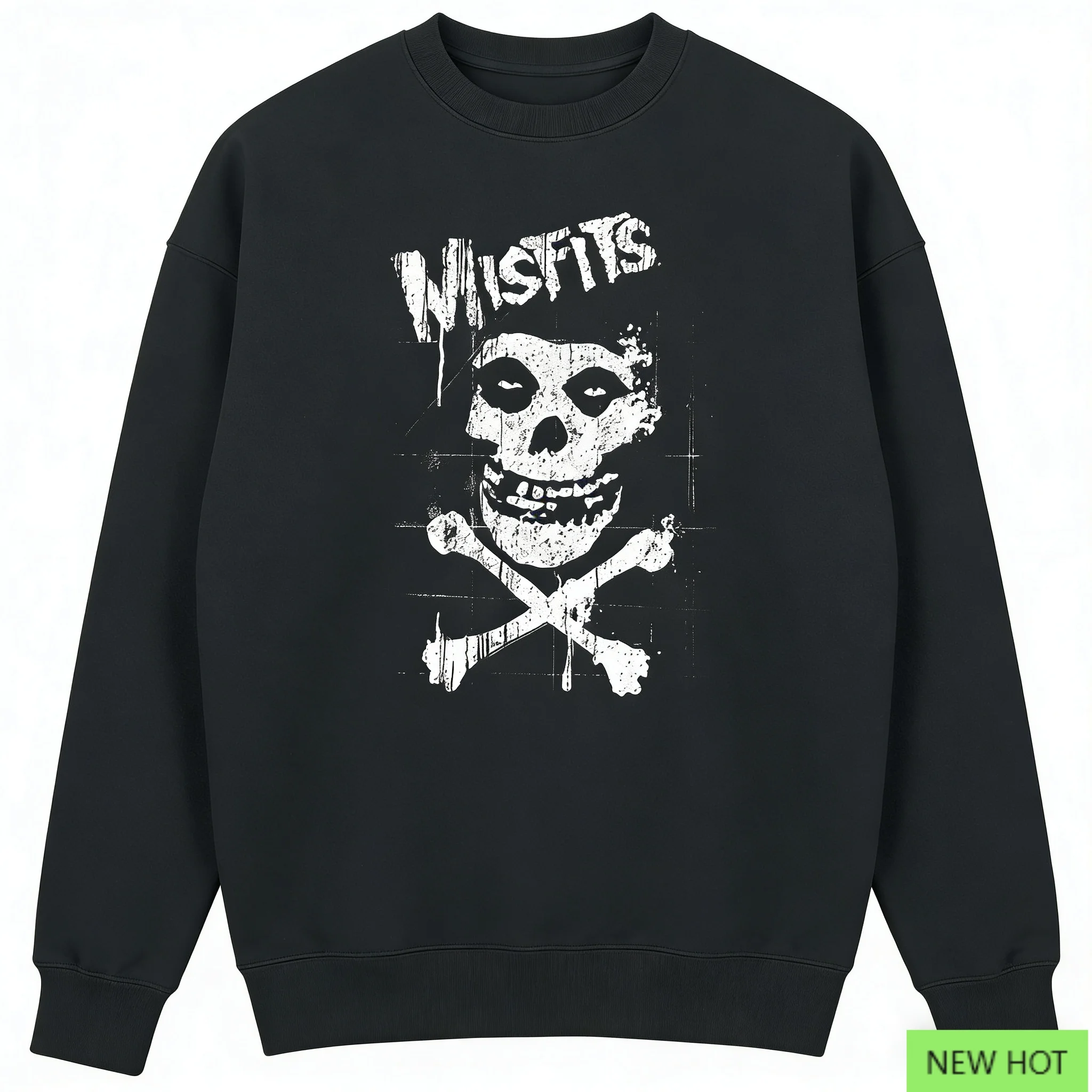 سويت شيرت Vintage Misfits Crimson Ghost Skull من Punk Rock Band Graphic هوديي كاجوال ملابس الشارع للجنسين