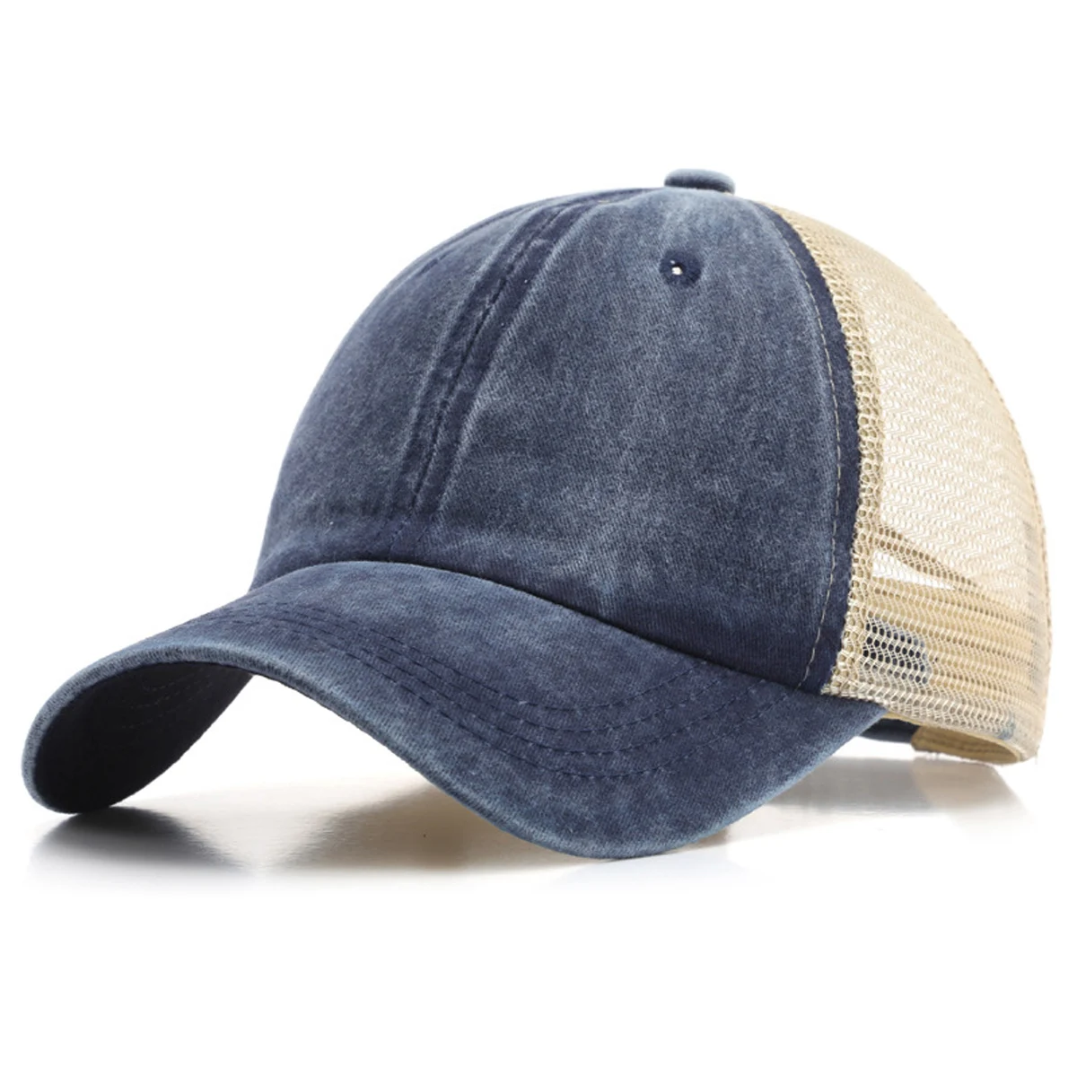 1pcs hat spring and summer wash cotton jeans mesh hat man