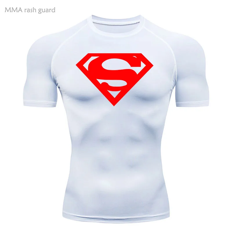 Sports Compression Shirt Men's T-Shirt Short Sleeve Quick Dry Summer Fitness Top Bodybuilder T-shirt Running Men's Gym Clothing image 5