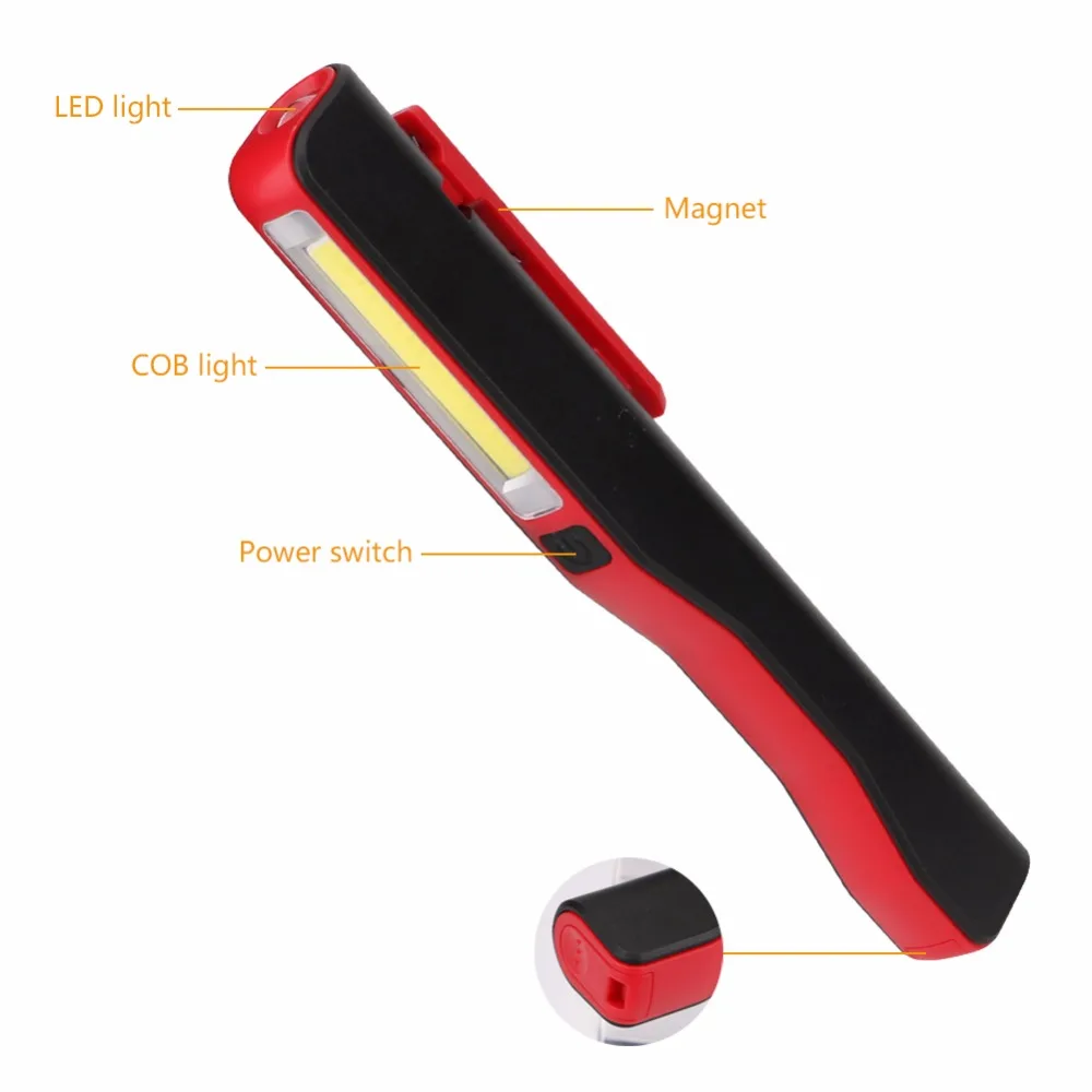 Hot Selling Mini Pen COB LED Flashlight Multifunction led Torch light Magnetic Working Inspection Lamp Pocket Light 2-Mode AAA