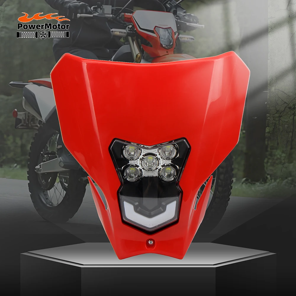 

Motorcycle LED Headlight Panel for Honda CRF CRF450L CRF450XR 2019 2020 Supermoto Fairing Headlamp Motocross Enduro