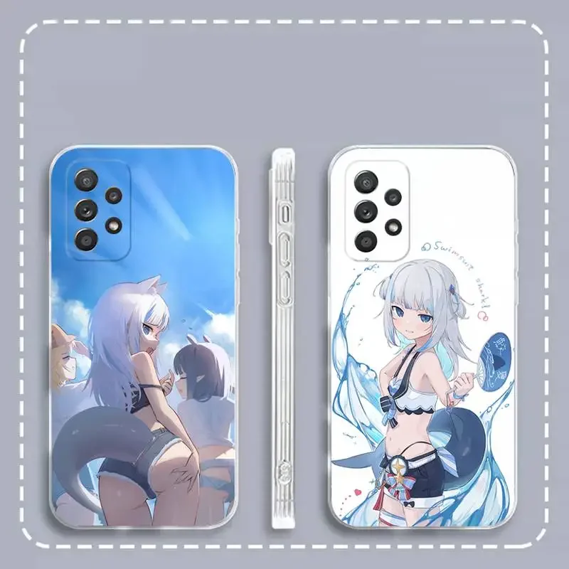 Gawr Gura VShojo VTuber Phone Case For Samsung Galaxy S 23 22 21 20 10 9 8 7 6 Plus Ultra 5G Edge lite Transparent Soft Cover