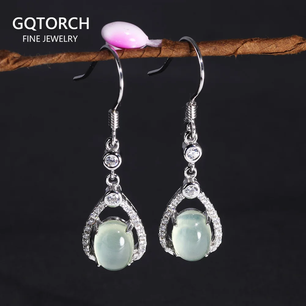 

Earrings Silver 925 Natural Gemstone Jade Classic Star Earrings For Women Jewellery Accessories