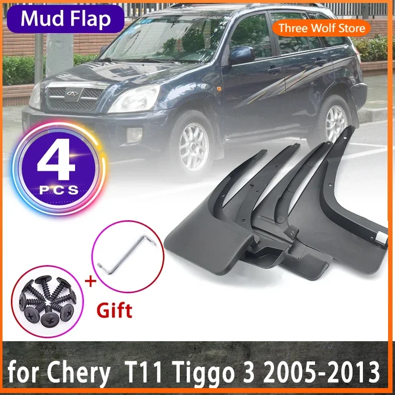 

4x for Chery Tiggo T11 3 J11 EVO5 2005~2013 DR Motor DR5 Mudguards Splash Guards Fender Mud Flaps Car Parts Stying Accessories