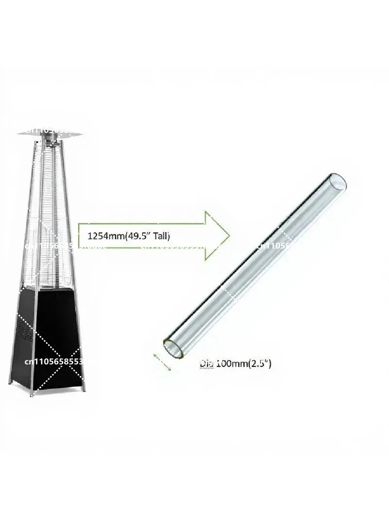 Gas Heater Replacement Glass Tube with Silicone Washer, Individual Foam Packing for Safe Storage