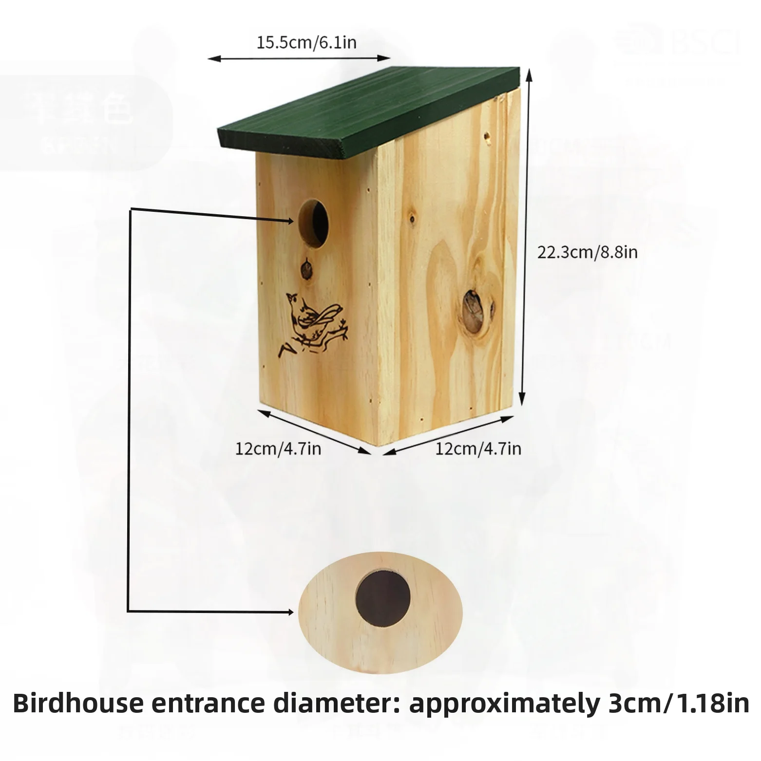 

Wooden Bird's Nest Solid Wood Hanging Bird's Nest for Winter Breeding Bird House Outdoor Outdoor Courtyard Decoration