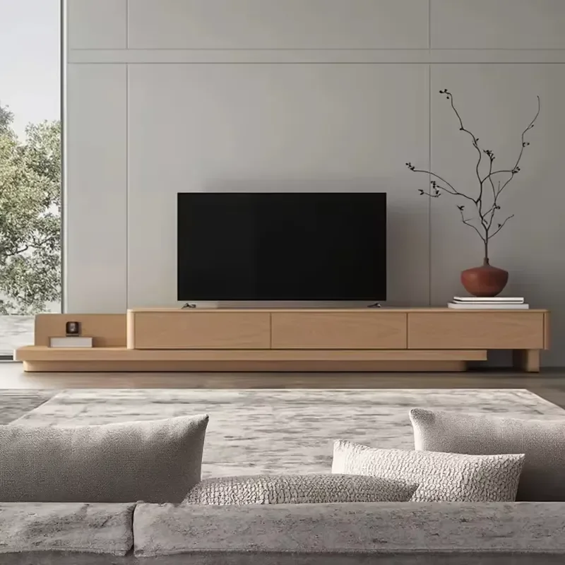 Modern European Extendable Suspended TV Cabinet Foldable MDF Eco-Friendly Home Furniture for Apartment Supermarket