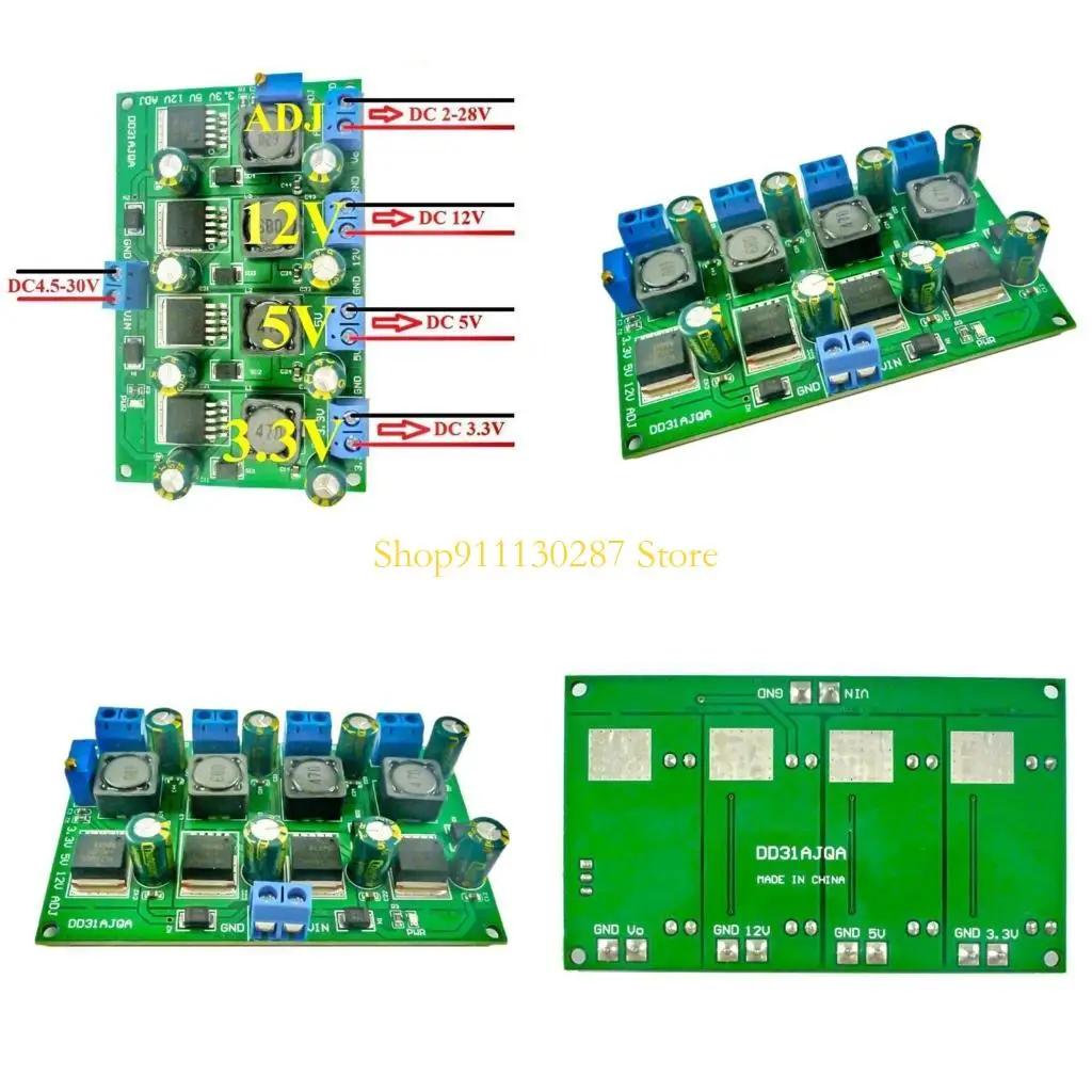 

J1HC 3A 4 -канальный канал Многократный модуль питания переключения 3.3V 5V 12V Регулируемый выходной шаг