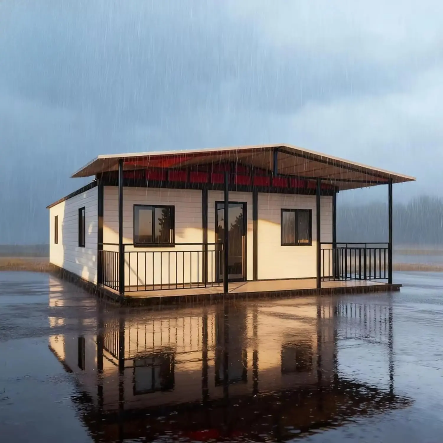 Casa Contenedor Plegable Personalizable con Dormitorio, Baño y Cocina - Montaje Rápido, Techo Inclinado, Casa Móvil