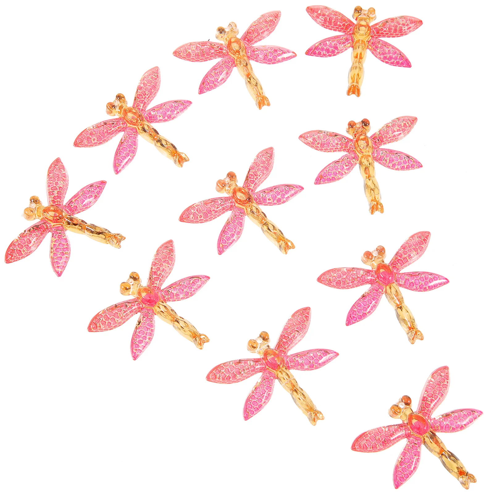 10Pcs Tiny Dragonfly Charms Resin Embellishments Mini Dragonfly Craft Supplies for Jewelry Making Garden Decorations