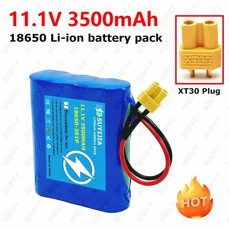 11.1V 3500MAH 3S1P Lithium Battery Pack with BMS for programming robot battery Lego toys early education toys high rate battery