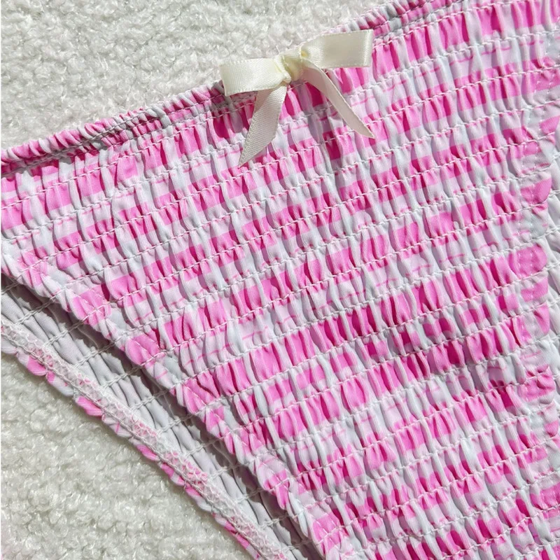 Rosa sexy biquinis meninas maiôs das mulheres banho push up feminino praia swim wear fatos de banho conjunto biquíni brasileiro piscina banhista