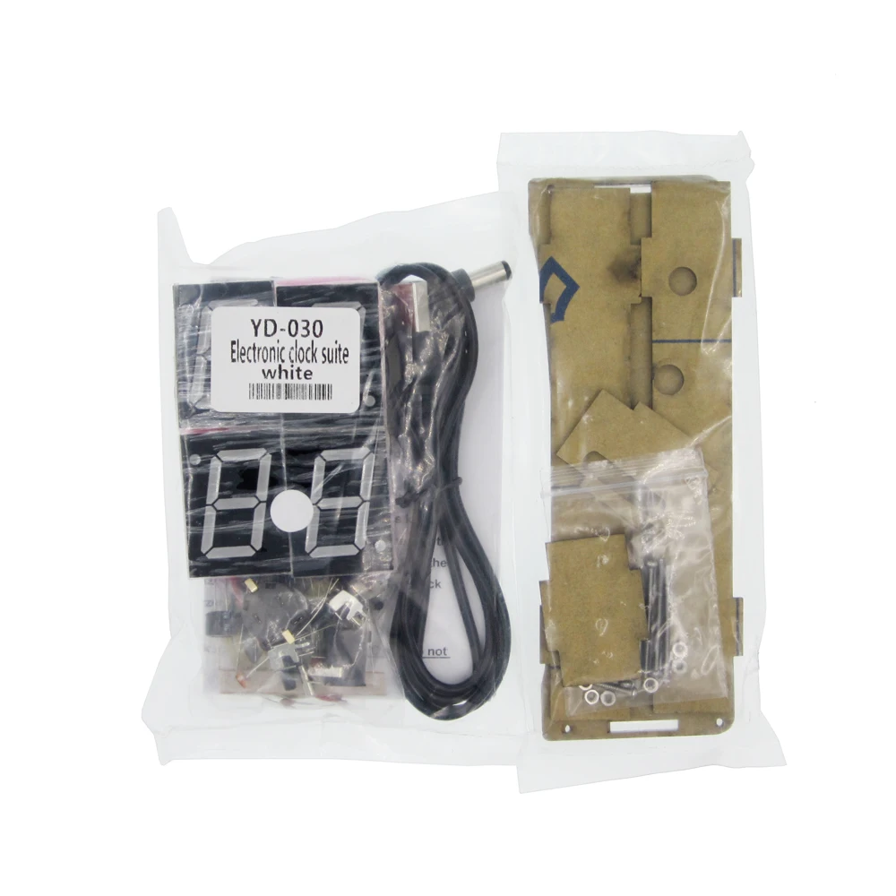 Kits DIY Versão Discurso do Relógio Eletrônico Digital 51 Relógio Eletrônico de Chip Único DIY LED Suite YD-030 (sem bateria)