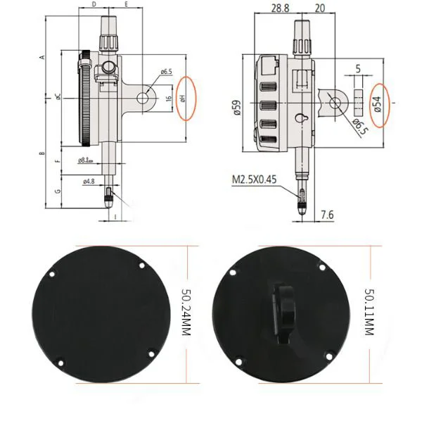 MITUTOYO Ear Back Cover  For Dial Indicators