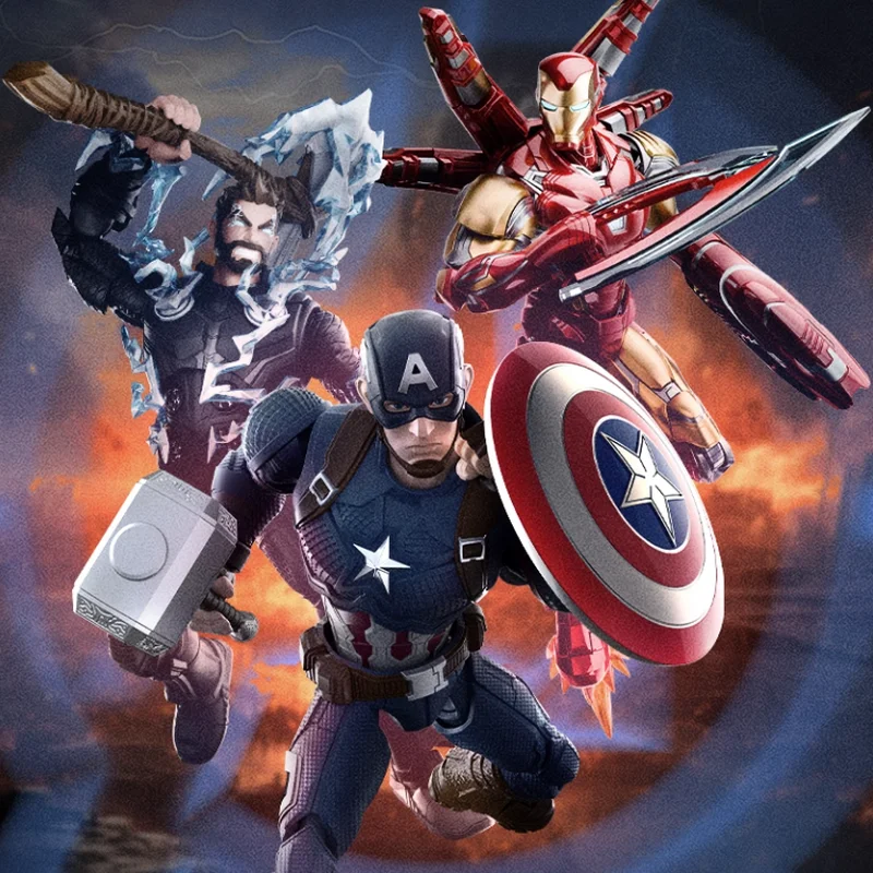 

Blokees Marvel Heroes beyond Series Action Figure Set - Captain America Thor Iron Man Mk85 Toy Collectible Anime Gifts for Fans