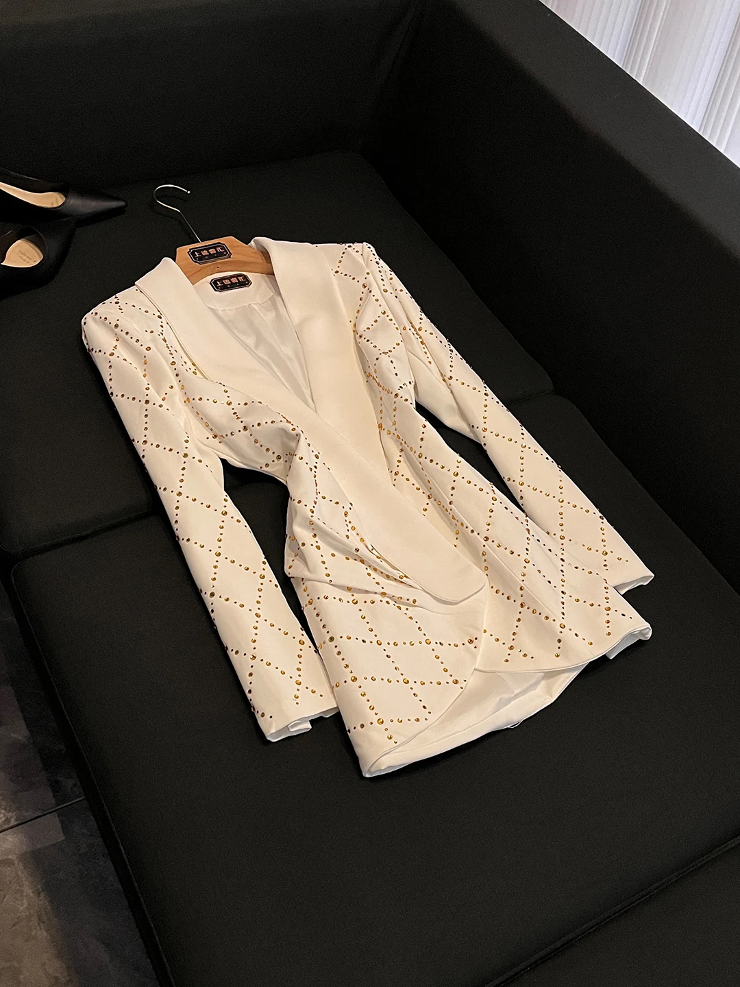 

Ele клетчатый костюм в горошек с глубоким V-образным вырезом Dr Faionable, элитный женский костюм Busin Casual ort Sve, китайский бренд