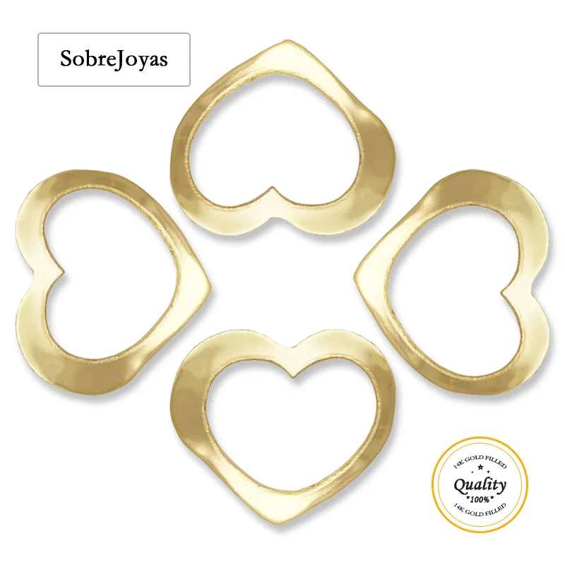 

Подвеска-шарм «Плавающее сердце» из позолоченного золота 14K, 7x8 мм, для изготовления ювелирных изделий своими руками, аксессуары для золотых подвесок