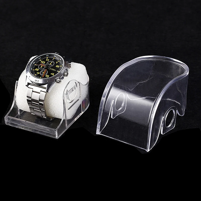 1Pc Arc Transparent Box Plastic Watch Display Storage Holder Case Adult Children's Smart Watch Protective Box Organizer
