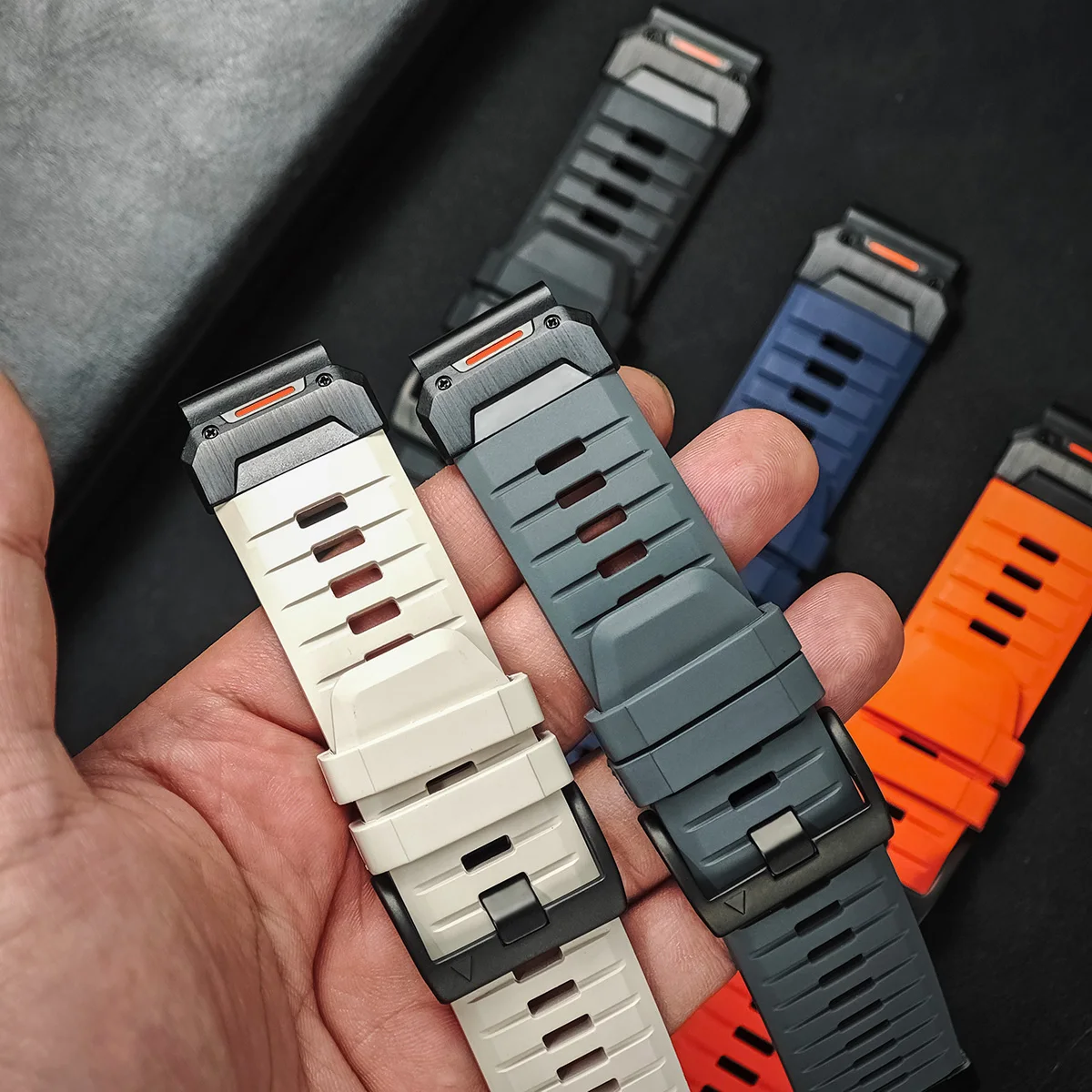 Quick Fit Fluororubber Strap For Garmin Fenix 8 7X 7Pro Epix Pro Gen2 47 51mm for Garmin Pro 5XPlus Fenix 6 6X Watchband 22/26mm