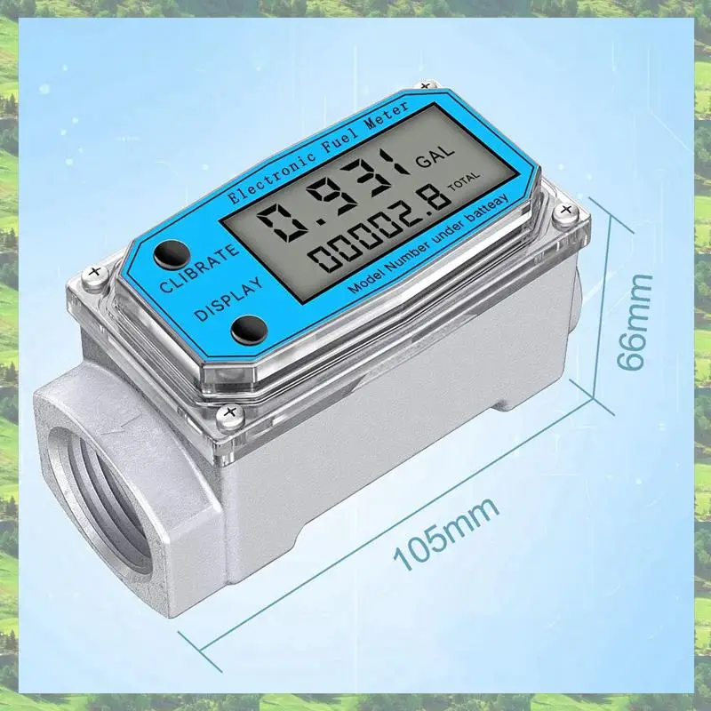 A59Z-4Xデジタルタービン水流量計、デジタルLCDディスプレイ、NPTカウンターとFNPTネジ付き、ガス・オイル燃料流量計（1インチ）