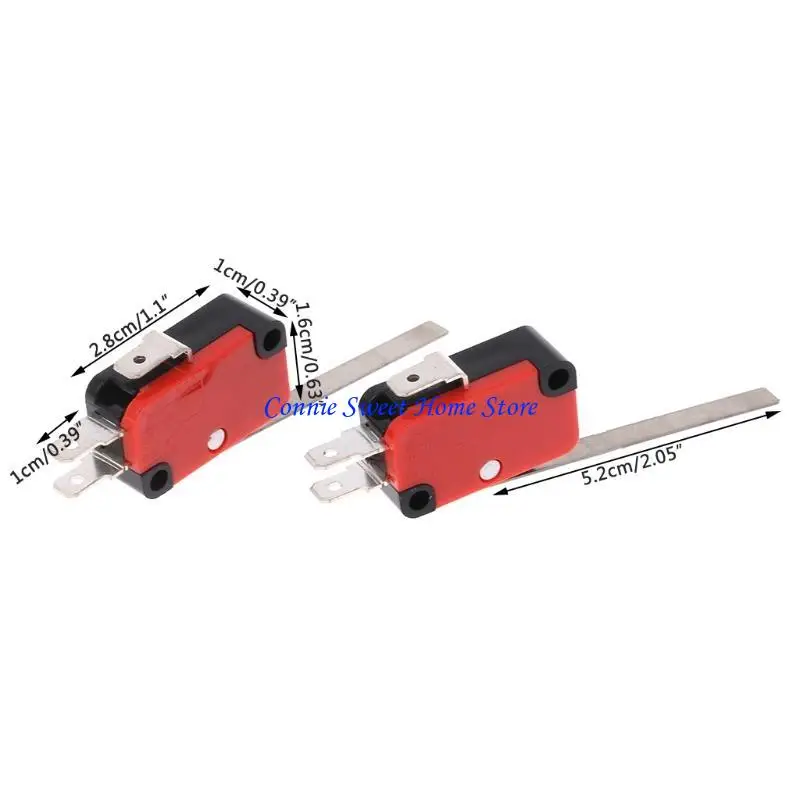 LXAF 10pcs V-153-1C25 Limit Switches Long Straight Hinge Lever Type SPDT Micro Switch
