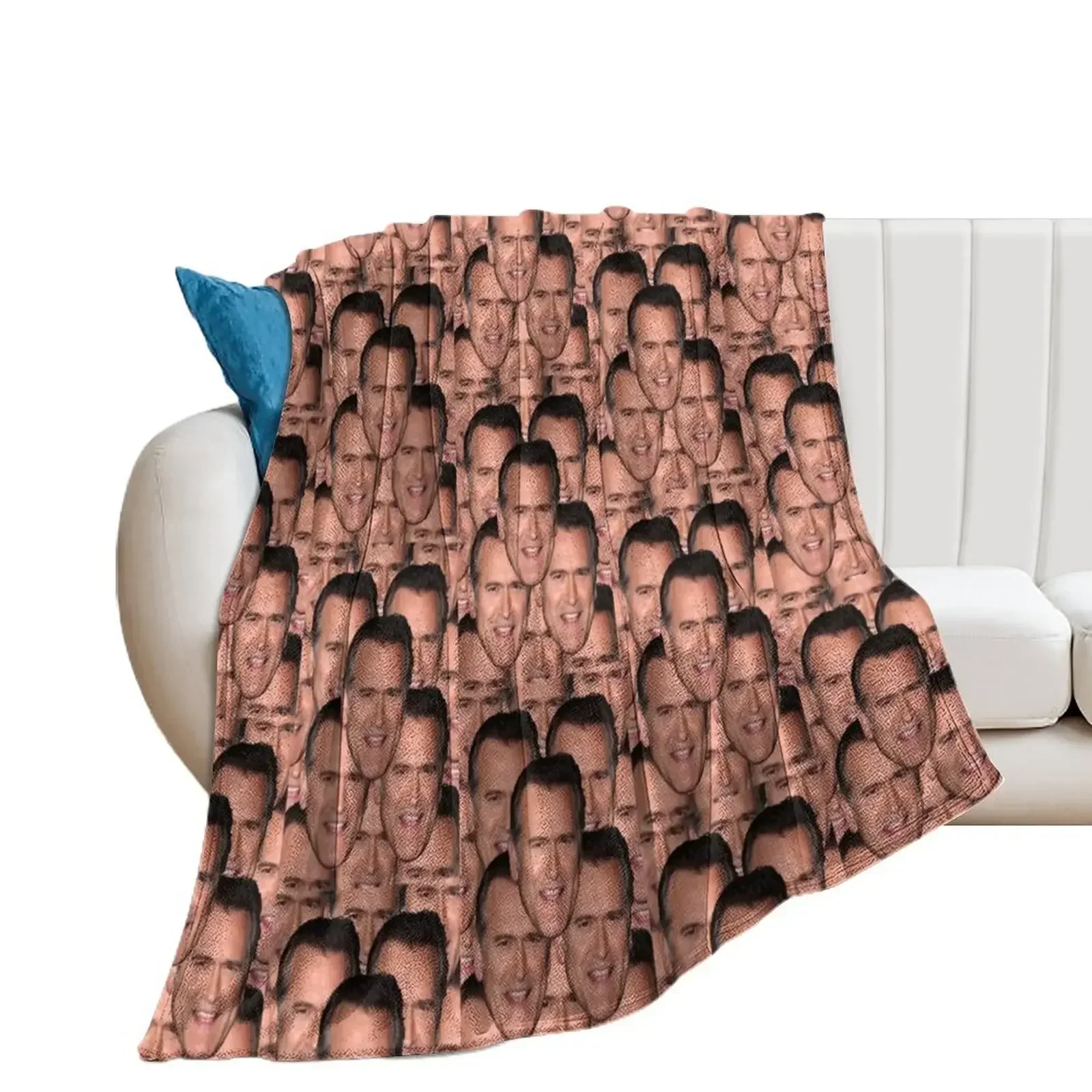 

Bruce Campbell Evil Dead Head Shot Throw Blanket Picnic Moving Shaggy Blankets