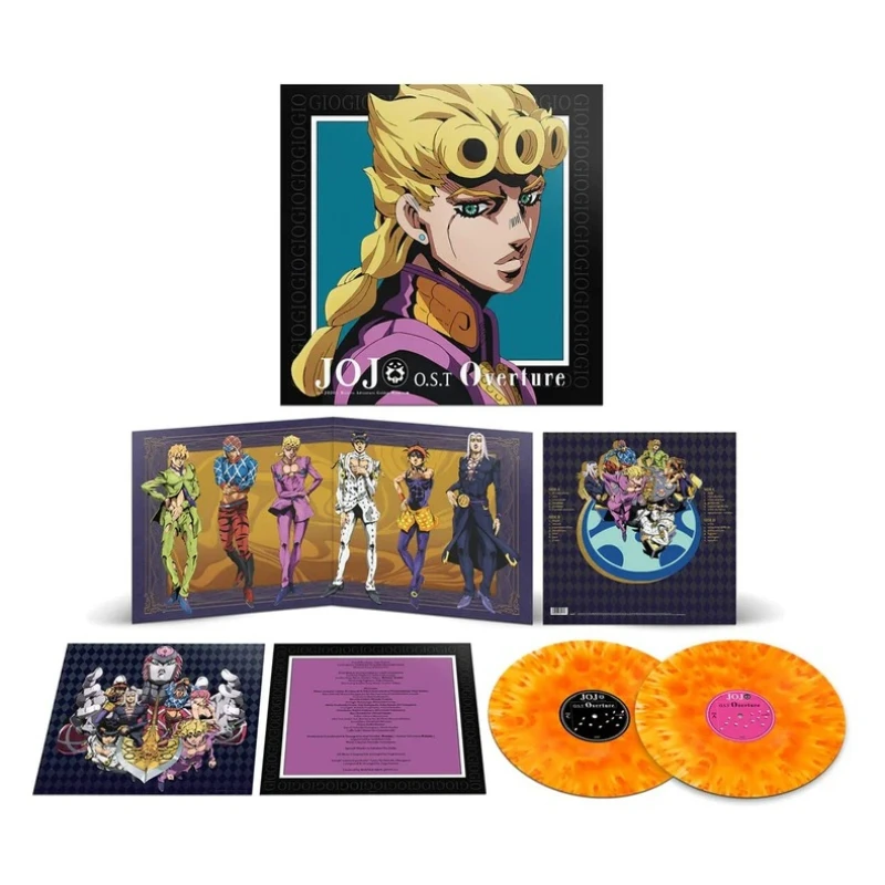 JoJo's Bizarre Adventure Golden Wind OST Vinyl Record Limited‑Edition Orange Color 2LP Anime Soundtrack Album for Fan Collection