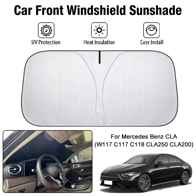 

Foldable Car Windshield Sun Shade UV Block Heat Insulation For Benz CLA W117 C117 C118 CLA250 CLA200 Interior Protection Parts