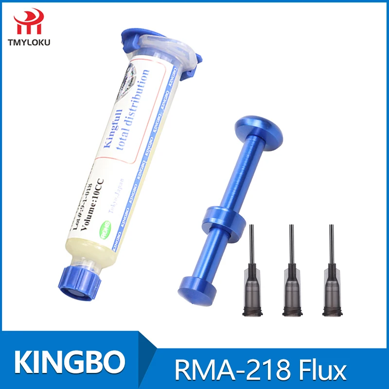 2pcs KINGBO RMA-218 10cc soldering flux No-cleaning soldering paste with needle