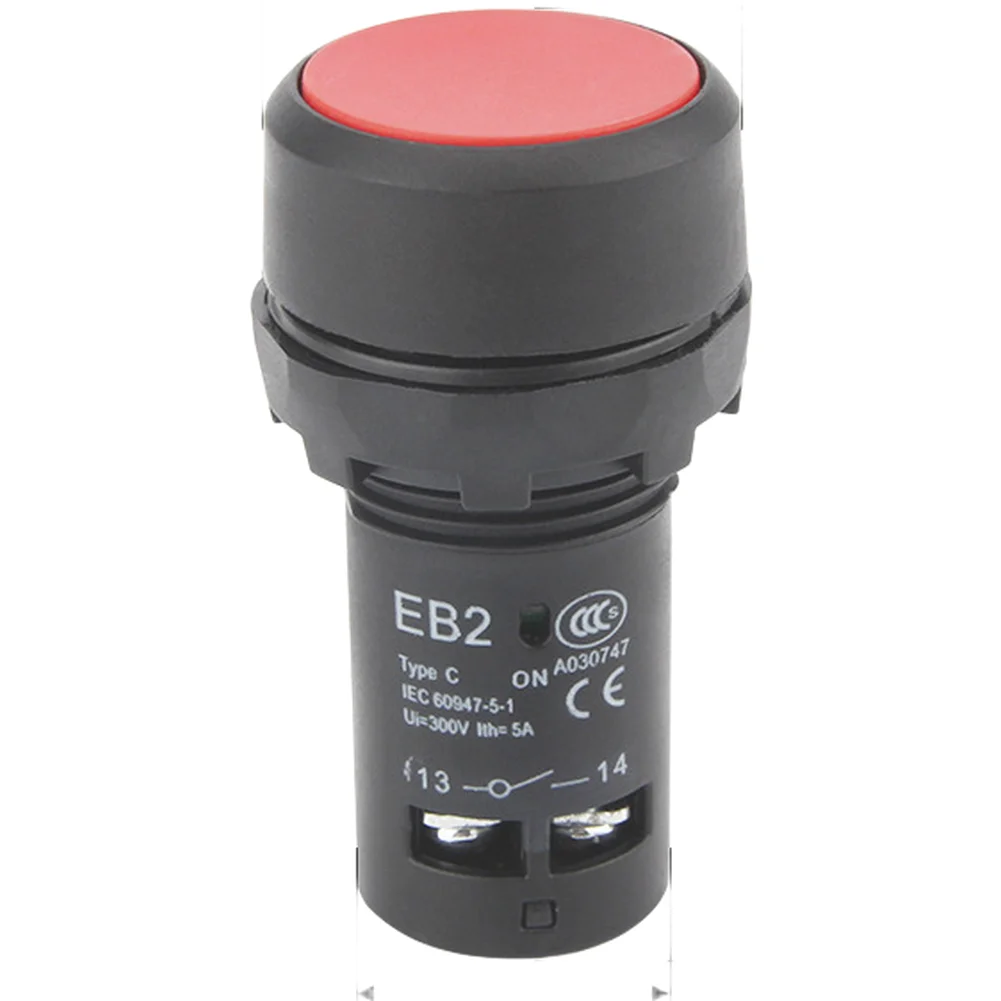 4Pcs 22mm Illuminated Self‑Reset Push‑Button Switch EB2F, 220V Normally Open Momentary Control Switch For Industrial Equipment