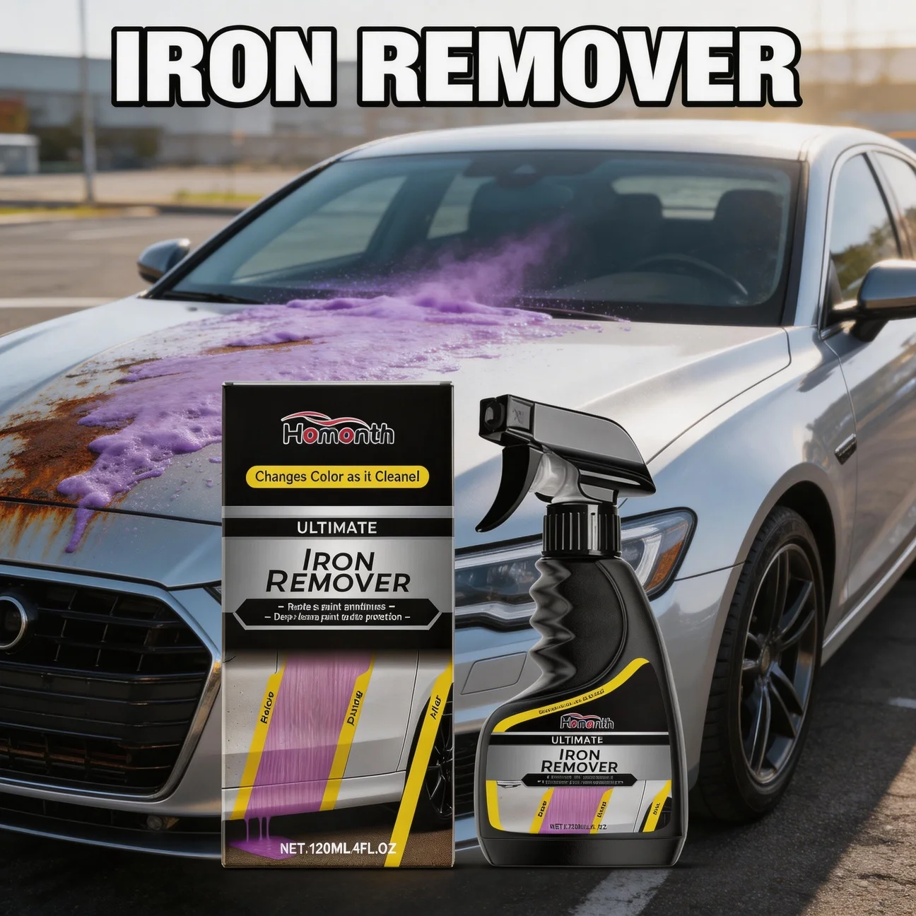 Automotive Rust Remover Dirt Removal Wheel Hub Metal Surface Cleaner Rust Removal Brightening Cleaner Effective Rust Removal