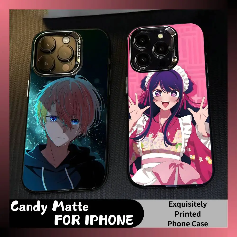 

Aqua Ai O-Oshi-no-Ko Characters Phone Case For iPhone 16 17 15 14 12 13 Pro Max Black Candy Matte Shockproof Cover