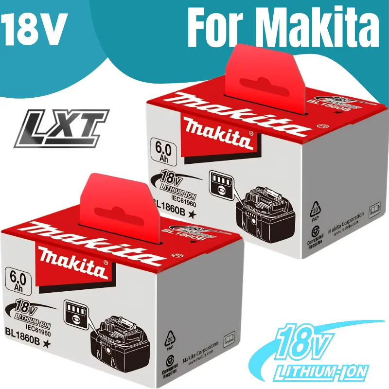

100% Original Makita 18V Battery 6Ah Rechargeable Lithium Compatible with DDF487 DGA404 Power Tools