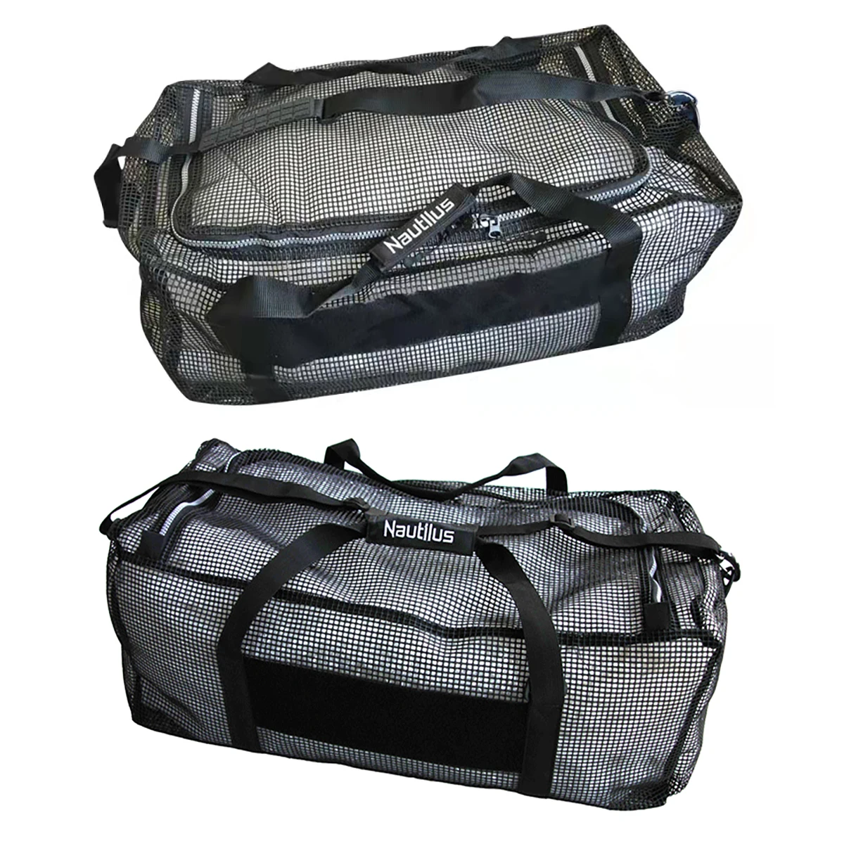 Equipo de Buceo Divng, bolsa de lona de malla con correa para el hombro, 96L, Extra grande, con forma de cubo, resistente, bolsillo con cremallera