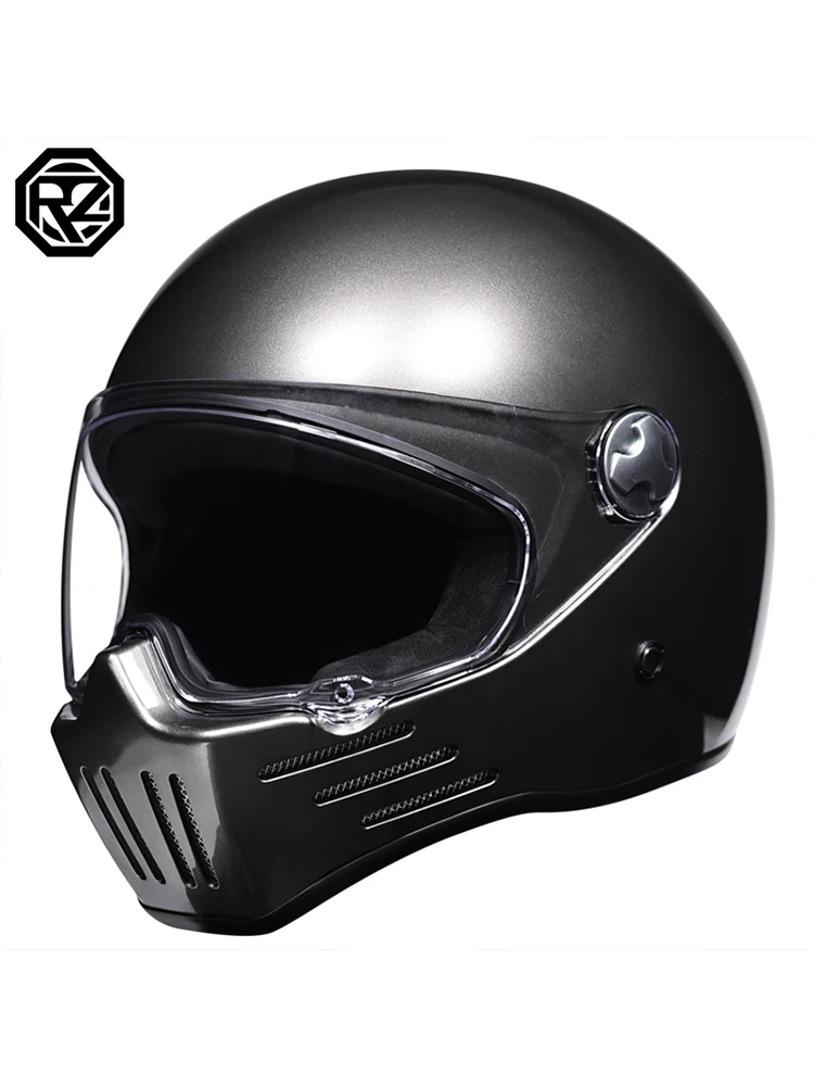 Full Face Motorycle Helmet Moto Retro Helmet Men Motorbike Riding Motocross Vintage Full Face Helmets Capacete Moto For Adults