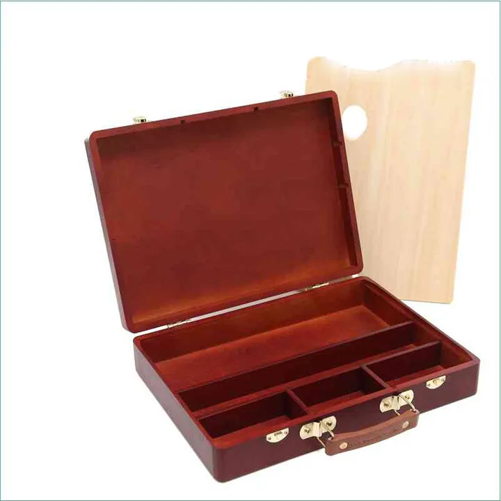Fengfeng, European retro coloring New Zealand pine portable painting box, portable oil paint toolbox, collection