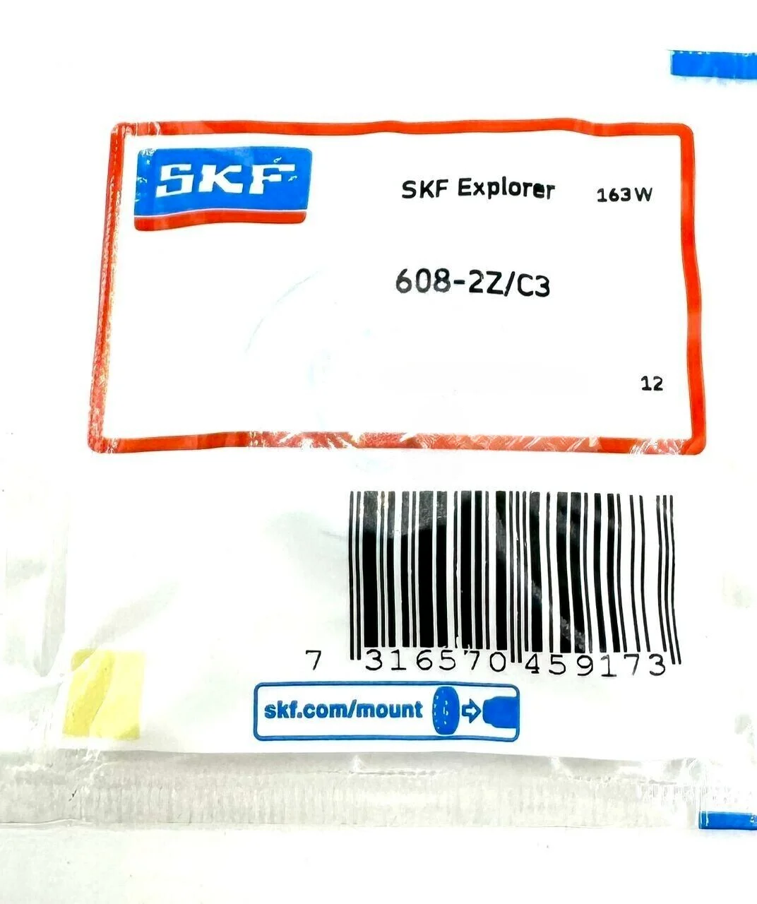 SKF 608 2Z C3 ROLAMENTO DE ESCOR PROFONDO, METAL SHIELDADO 8x22x7 mm